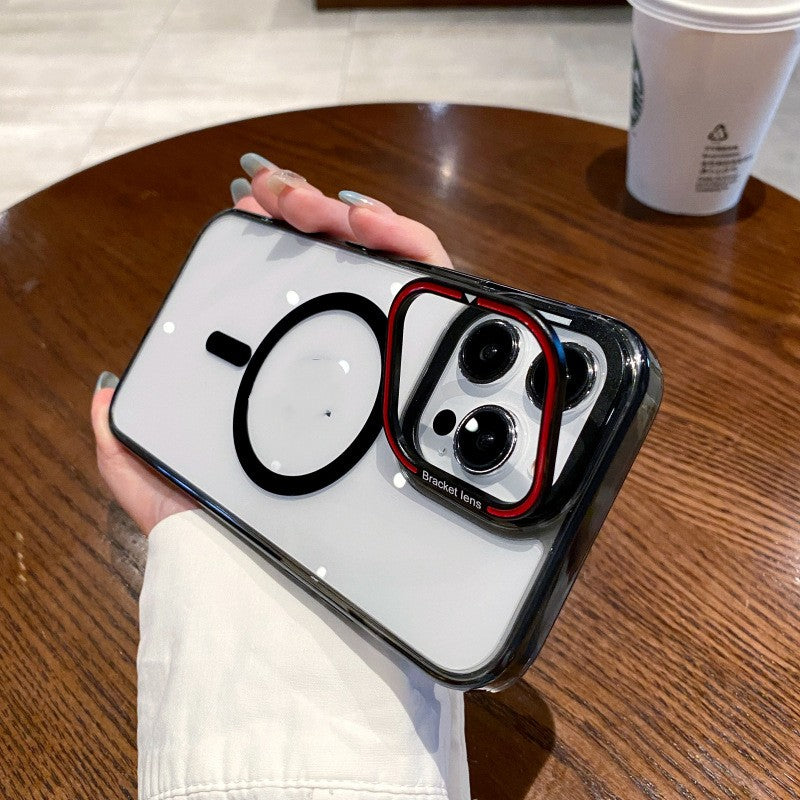 Transparent Magnetic Suction Stand Phone Protective Case