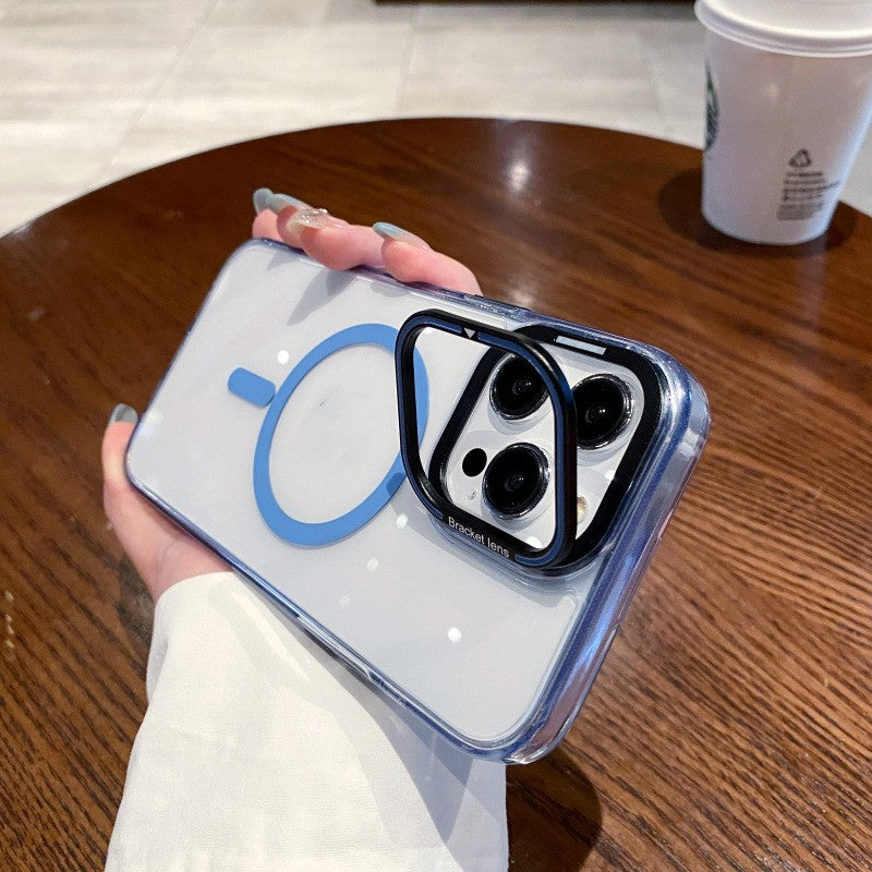 Transparent Magnetic Suction Stand Phone Protective Case