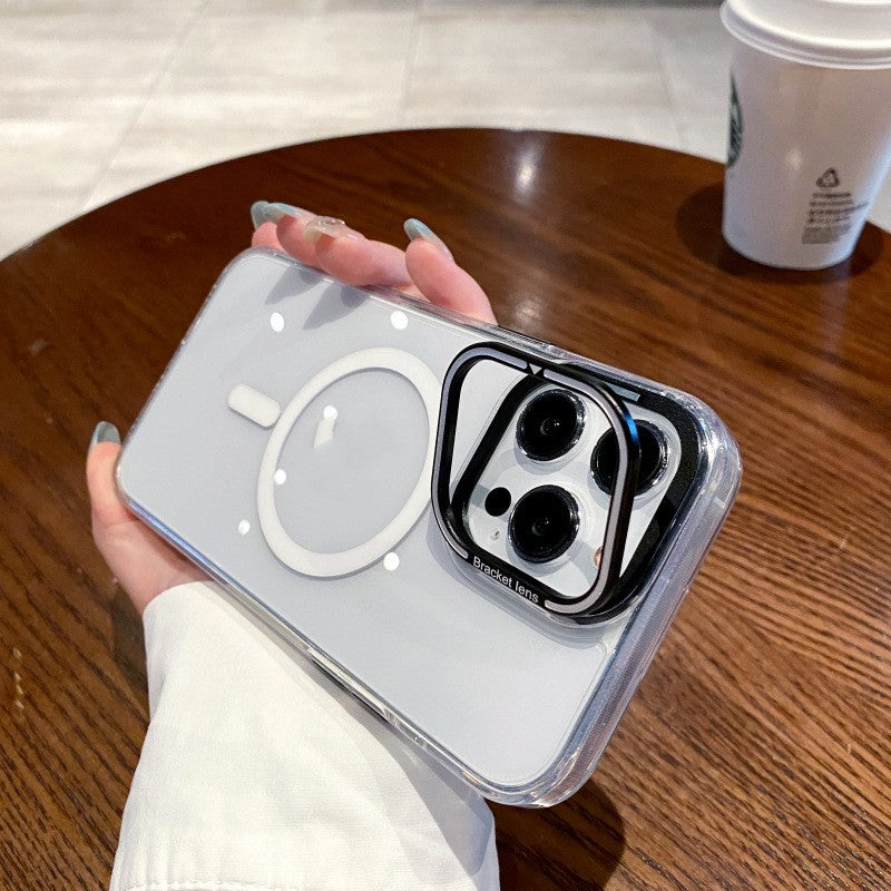 Transparent Magnetic Suction Stand Phone Protective Case