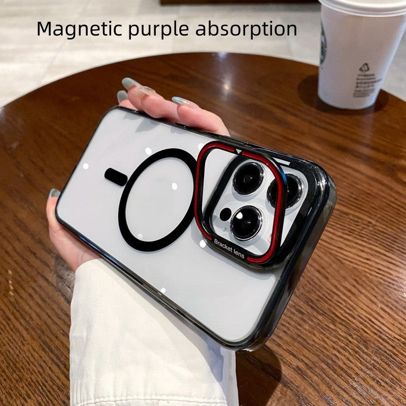 Transparent Magnetic Suction Stand Phone Protective Case
