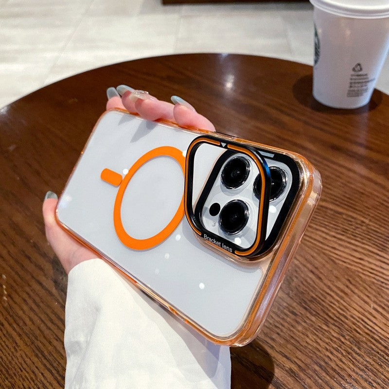 Transparent Magnetic Suction Stand Phone Protective Case