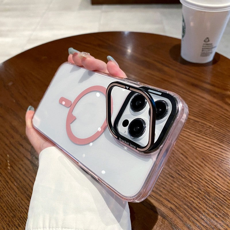 Transparent Magnetic Suction Stand Phone Protective Case