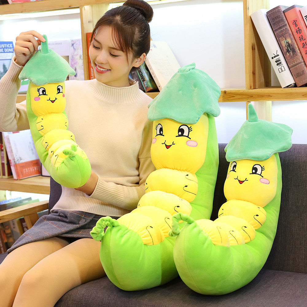 Cartoon Cute Lotus Leaf Silkworm Baby Plush Toy