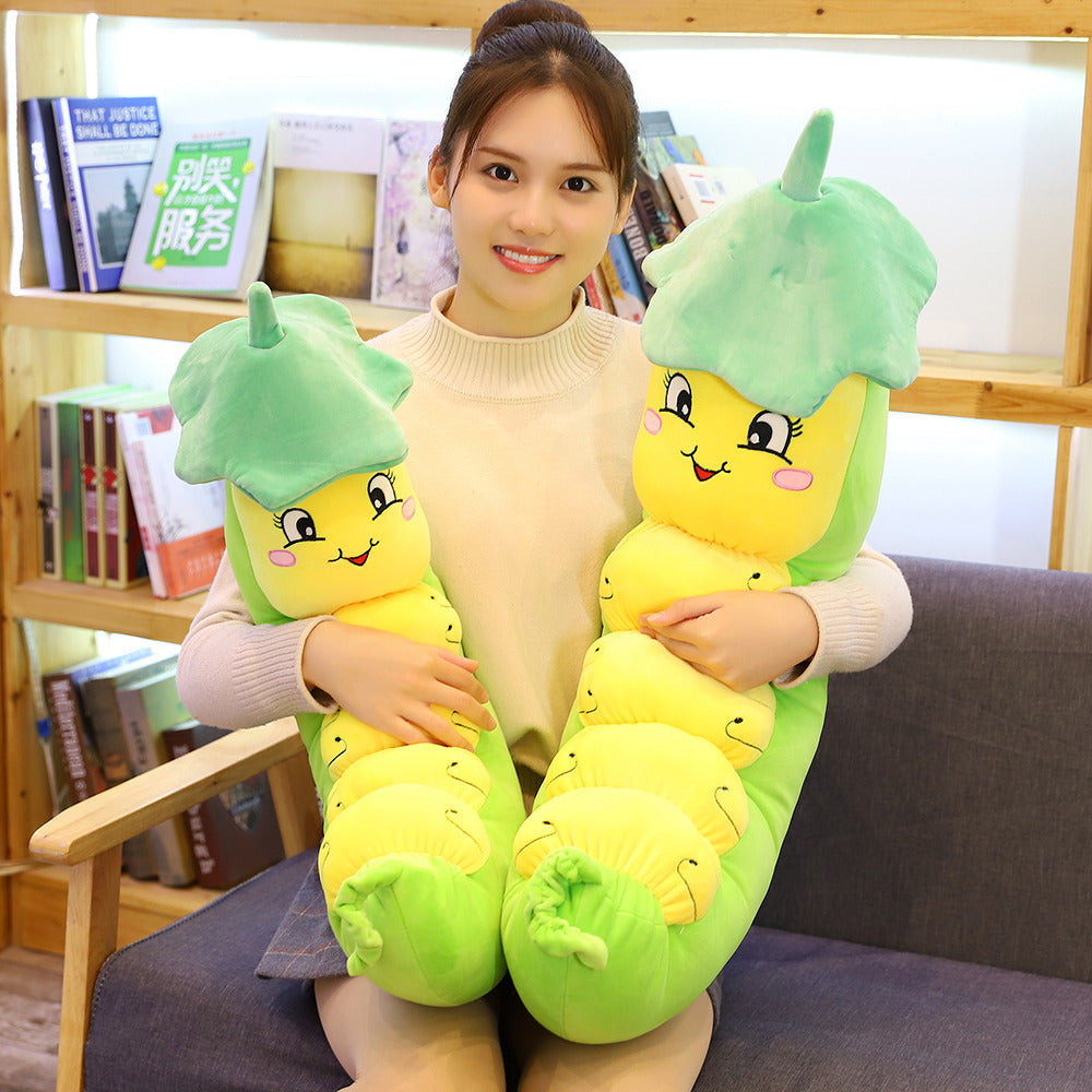 Cartoon Cute Lotus Leaf Silkworm Baby Plush Toy