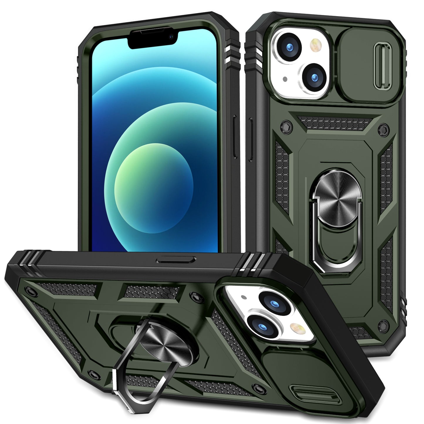 The new sergeant sliding window is suitable for IP15promax anti-fall plus car magnetic pro ring holder mobile phone case
