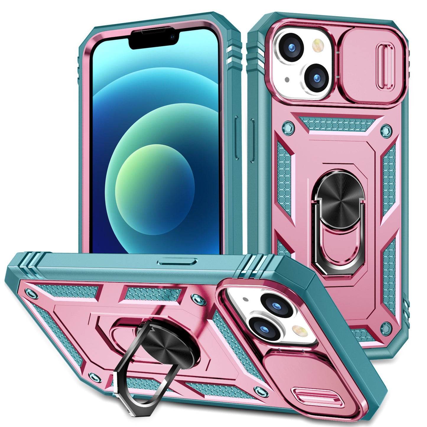 The new sergeant sliding window is suitable for IP15promax anti-fall plus car magnetic pro ring holder mobile phone case