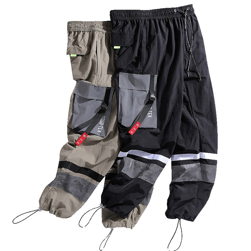 Japanese Contrast Color Camouflage Large Pocket Sports Overalls