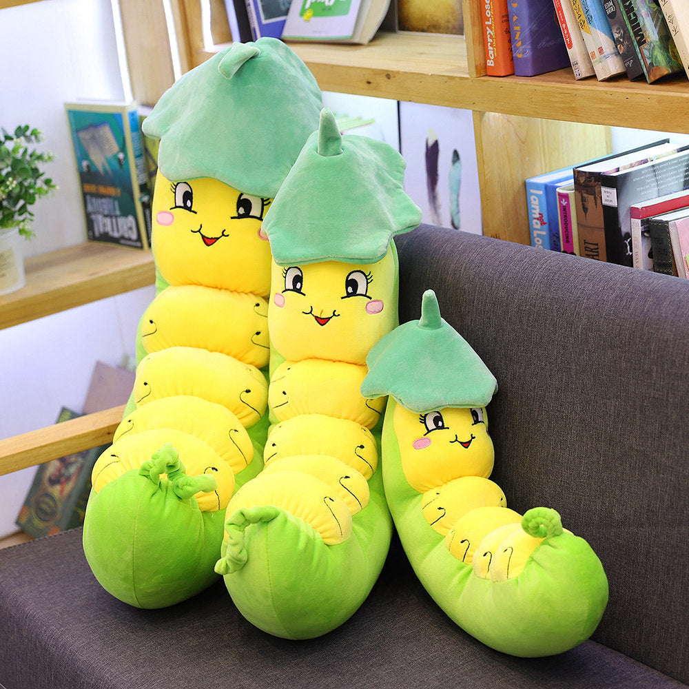 Cartoon Cute Lotus Leaf   Silkworm Baby Plush Toy