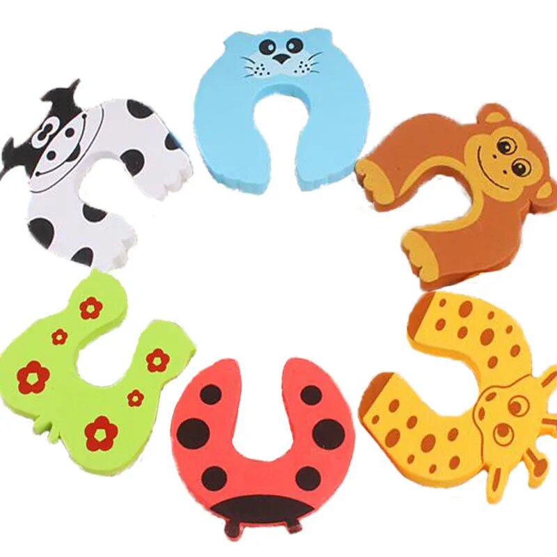 10pcs/Lot Child kids Baby Animal Cartoon Door Jammers Stop stopper holder lock Safety guard Finger atrq0073