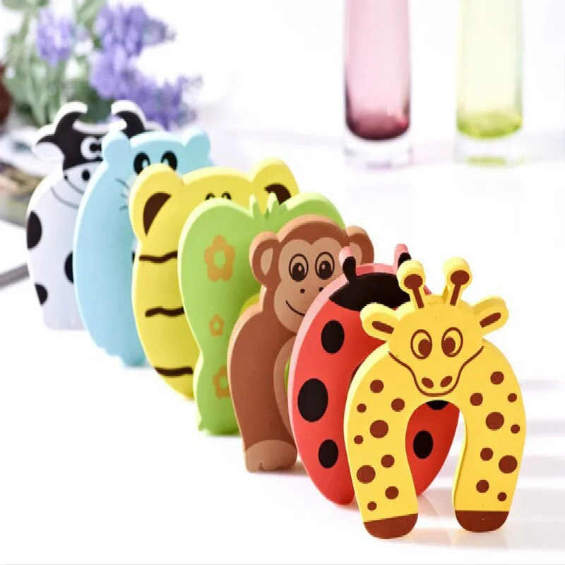 10pcs/Lot Child kids Baby Animal Cartoon Door Jammers Stop stopper holder lock Safety guard Finger atrq0073