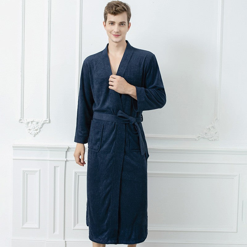 Four Seasons Towel Bathrobe Japanese And Korean Men's Bathrobe Beauty Salon Hotel Same Style Couple Cross-border