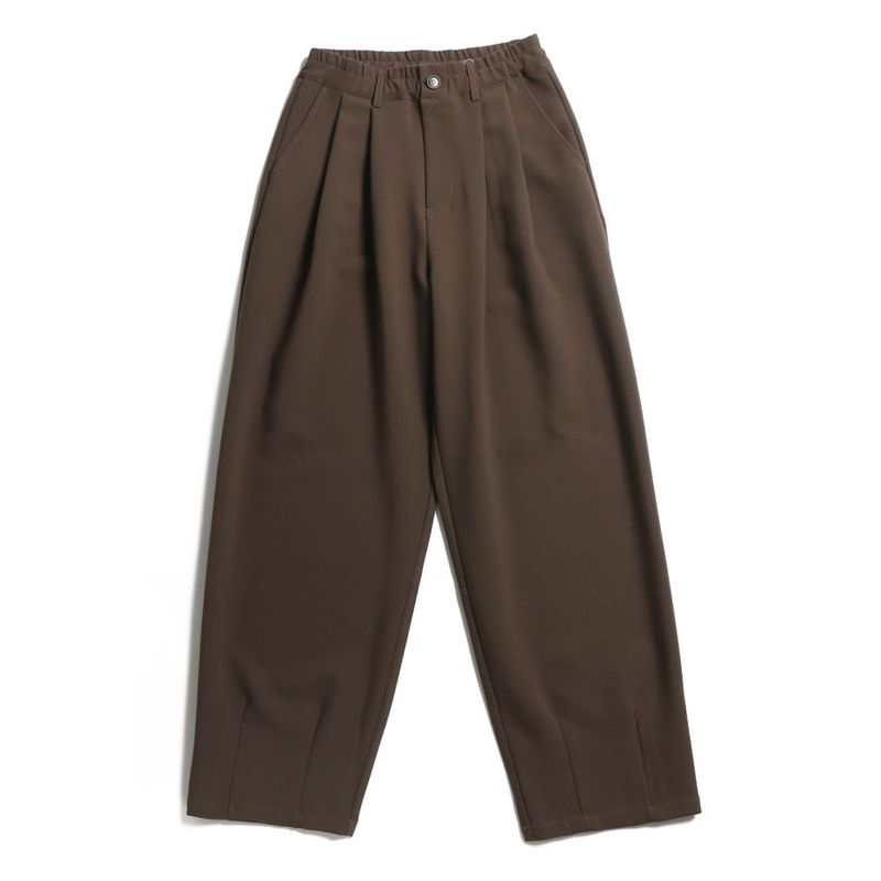 Autumn Style Retro Straight Tube Coffee Colored Suit Pants For Men