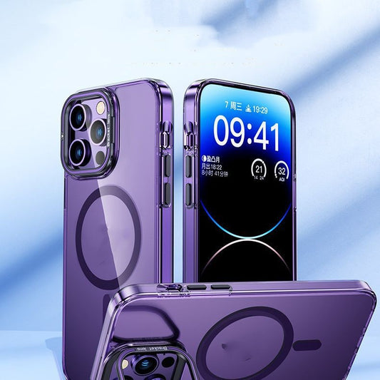 Transparent Magnetic Suction Stand Phone Protective Case