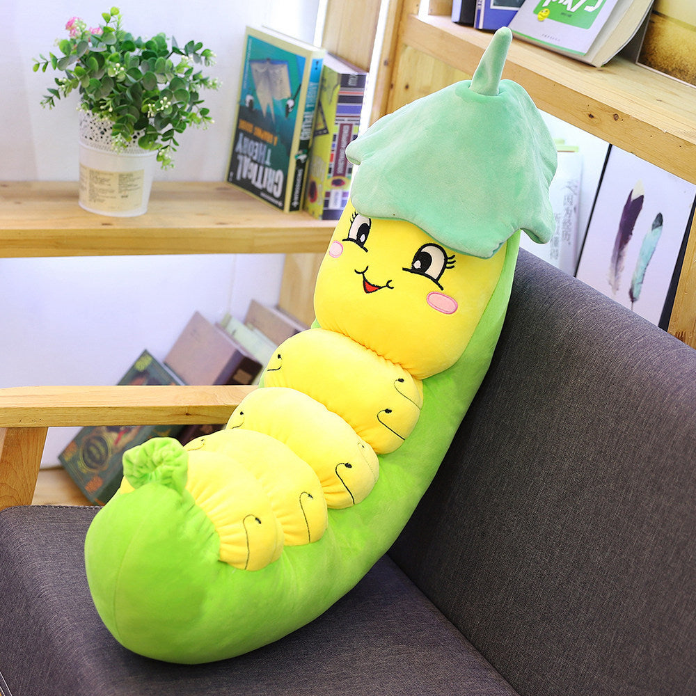 Cartoon Cute Lotus Leaf   Silkworm Baby Plush Toy