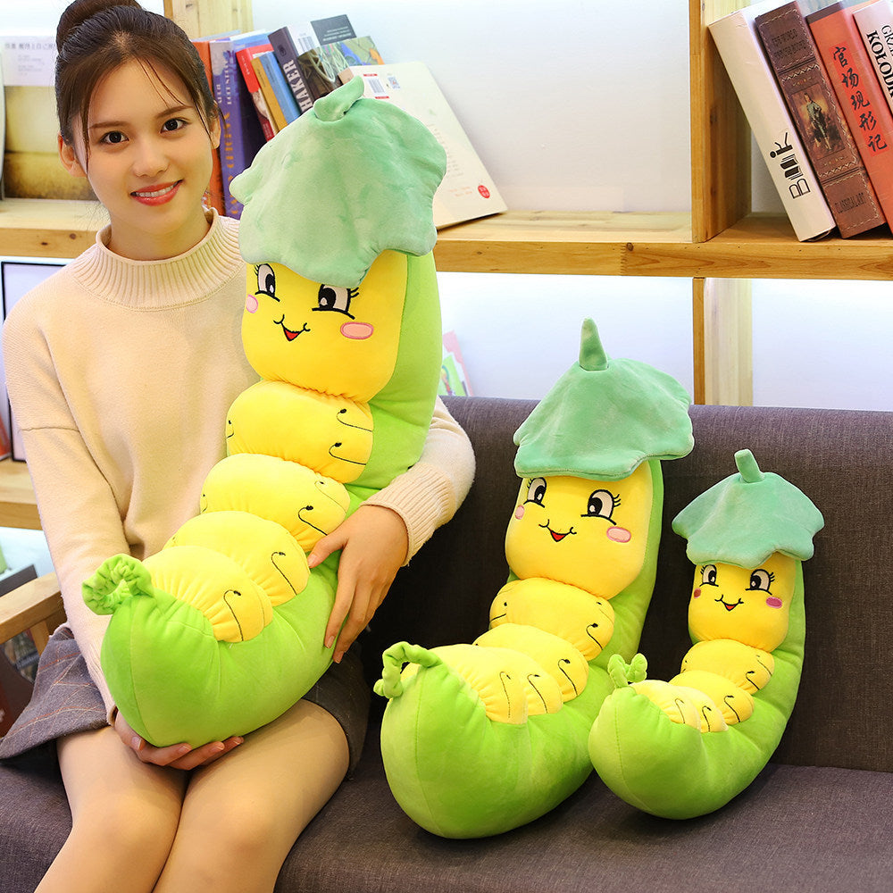 Cartoon Cute Lotus Leaf   Silkworm Baby Plush Toy