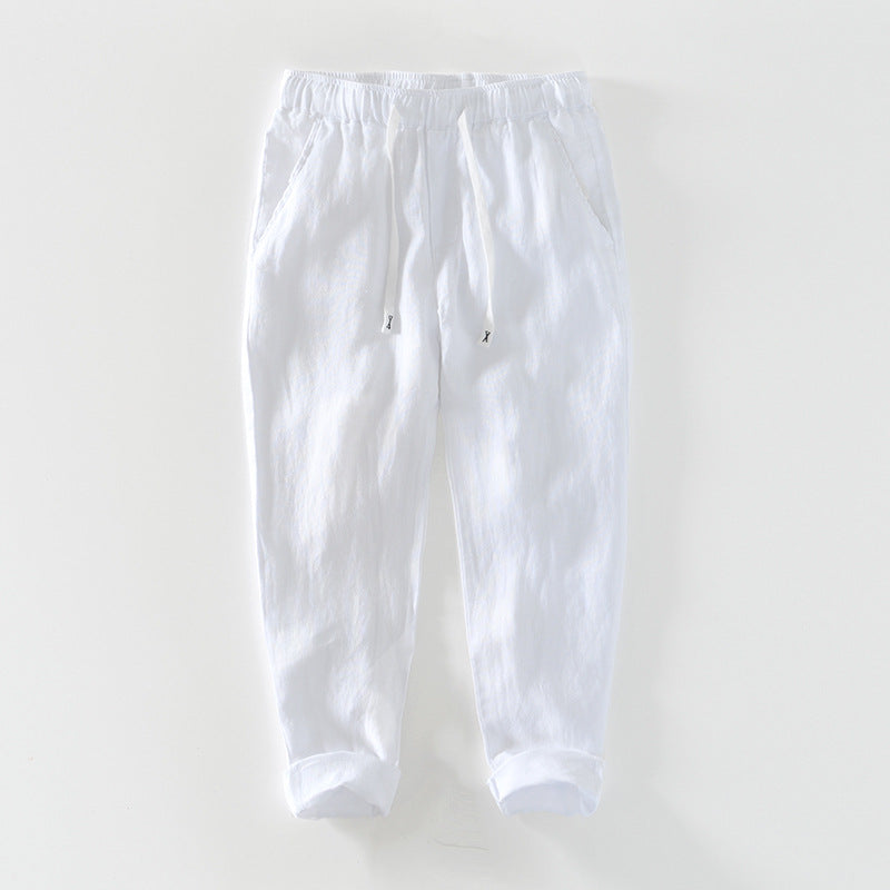 Spring And Summer Linen Leisure Trousers Men's Straight Quick-drying Pants