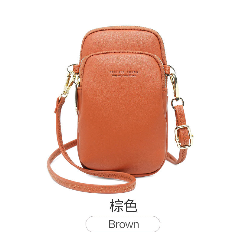 new forever young ladies mobile phone bag Korean version of the solid color shoulder bag fashion simple diagonal package