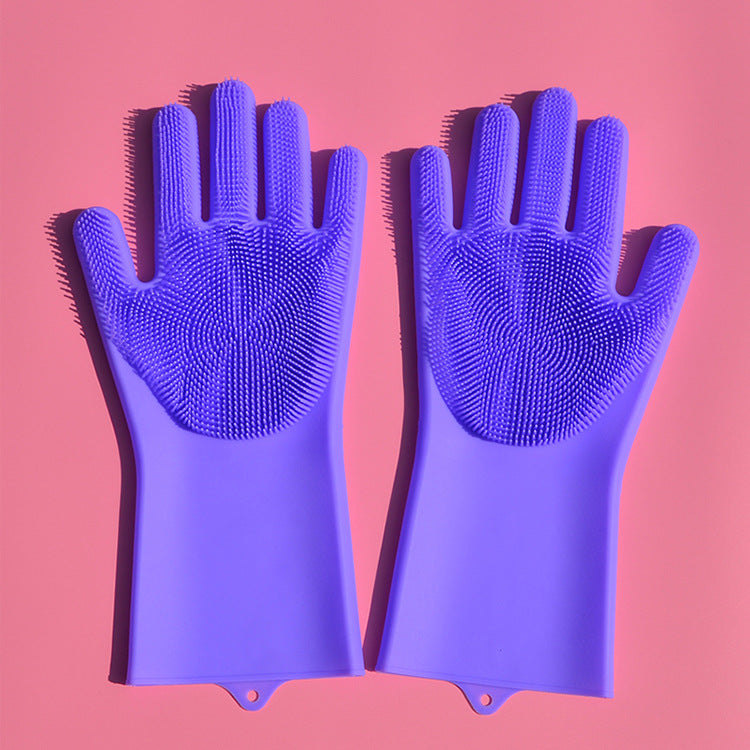 Silicone cleaning gloves