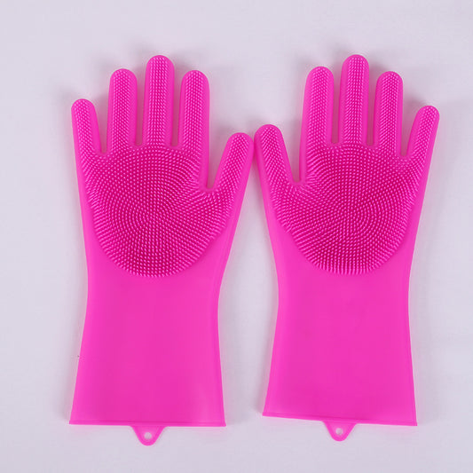 Silicone cleaning gloves