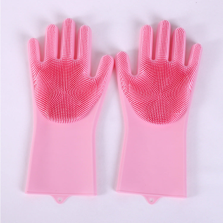 Silicone cleaning gloves