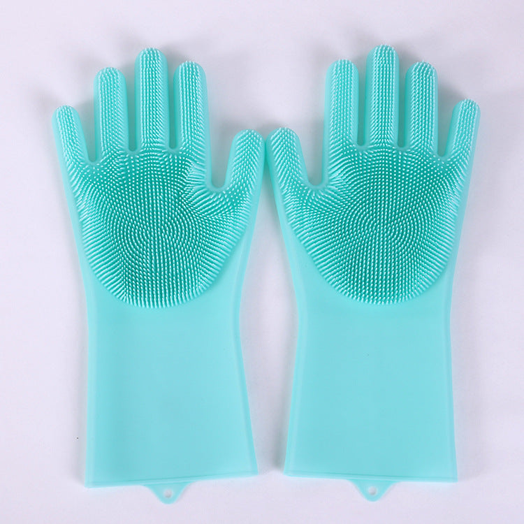 Silicone cleaning gloves