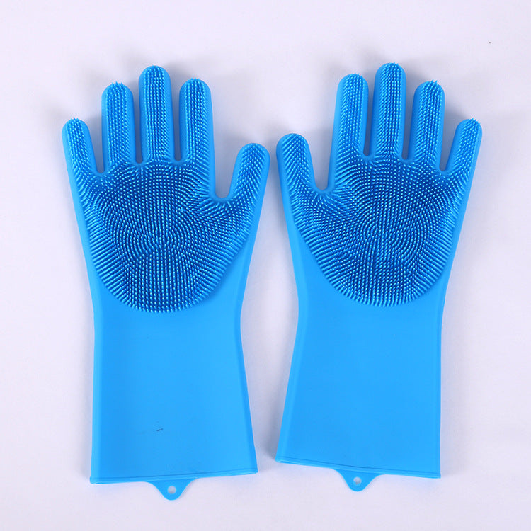 Silicone cleaning gloves