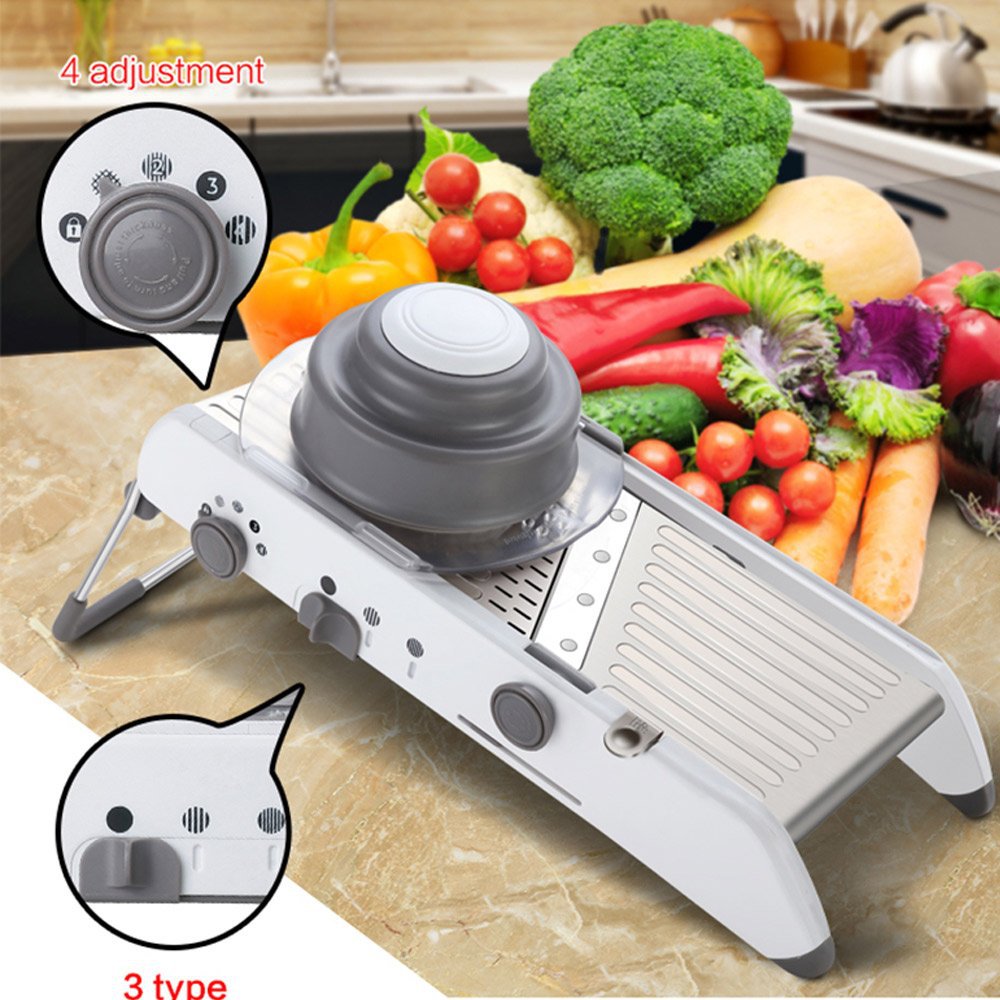 Amazon explosive household multi-function vegetable cutter shredder grater stainless steel slicer kitchen potato cutting