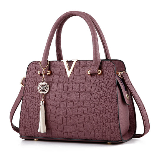 new one-shoulder women's bag one generation hair Europe and America fashion pu women's bag crocodile pattern ladies handbag wholesale