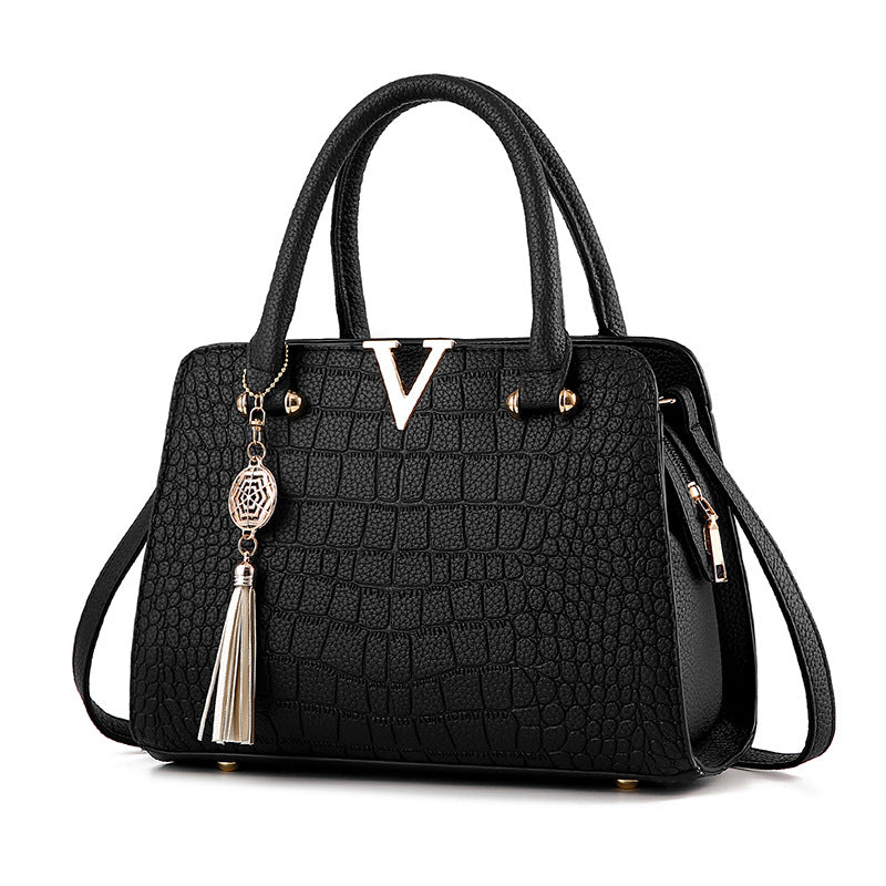 new one-shoulder women's bag one generation hair Europe and America fashion pu women's bag crocodile pattern ladies handbag wholesale