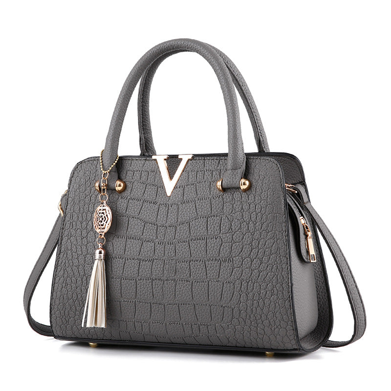 new one-shoulder women's bag one generation hair Europe and America fashion pu women's bag crocodile pattern ladies handbag wholesale