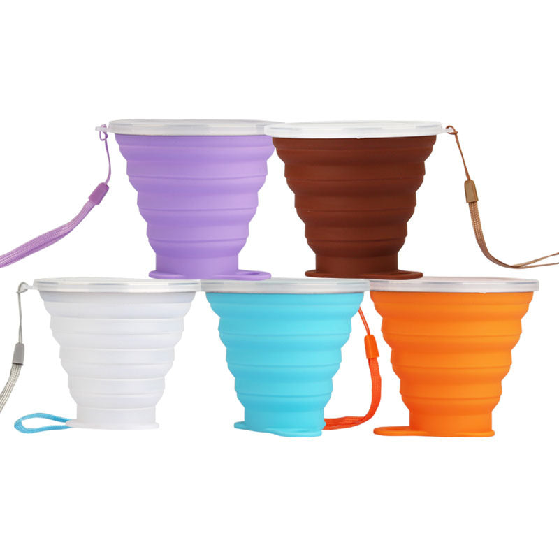 Silicone folding cup source manufacturers wholesale ultra-thin portable creative telescopic cup spot drop shipping