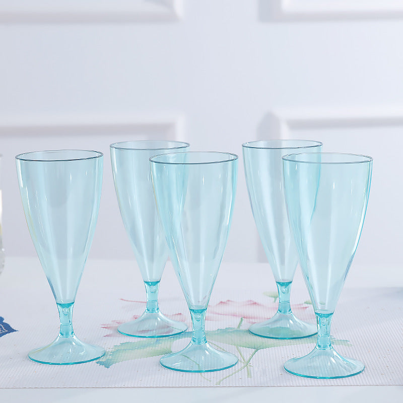 Plastic wine glass champagne glass set PS transparent water cup outdoor portable creative bar cup plastic goblet