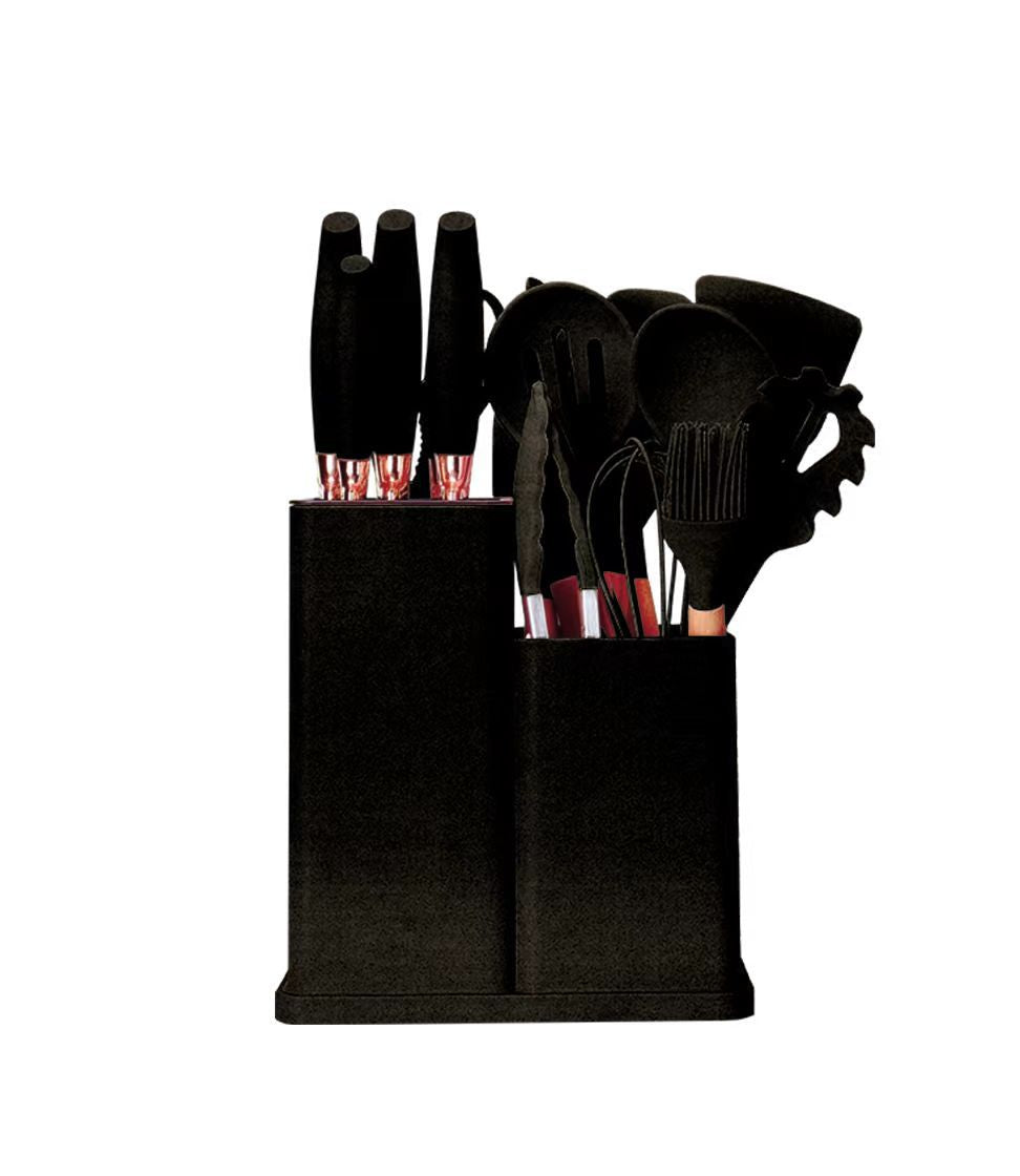 Wooden handle silicone kitchen utensils set 19-piece